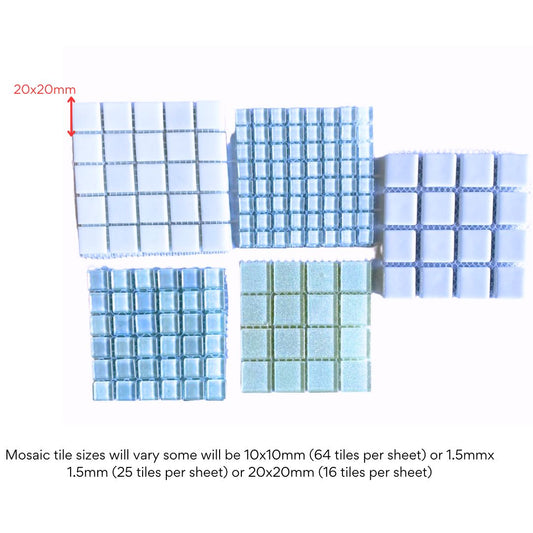 Mosaic Tiles - 10 x sheets of Just White