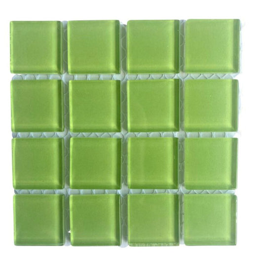 Mosaic Tiles - Single Sheet Lime Green Glass 23x23mm