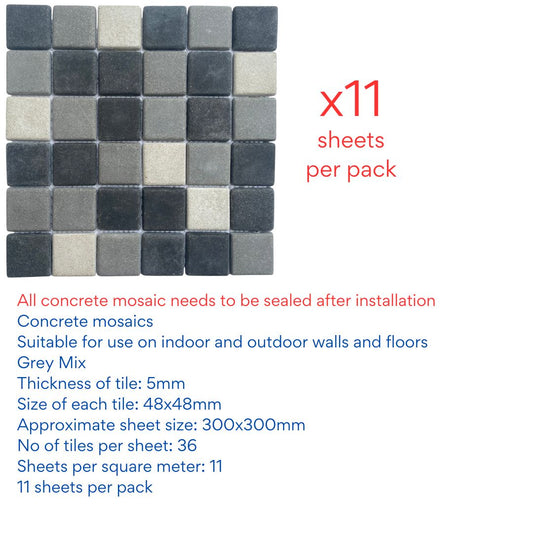 Decor Tiles -Concrete Grey Mix Non-Slip