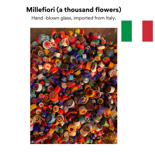 Millefiori (glass decorations for mosaic and crafting)