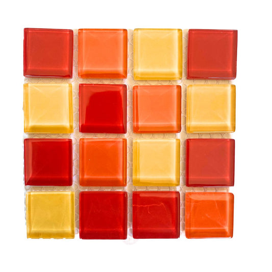 Mosaic Tiles - Single Sheet Sunset Mix Glass 23x23mm