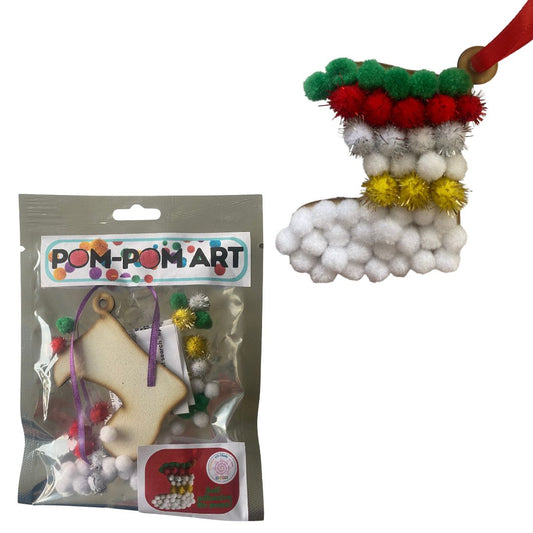 Pom-Pom Art - Xmas Decoration - Stocking